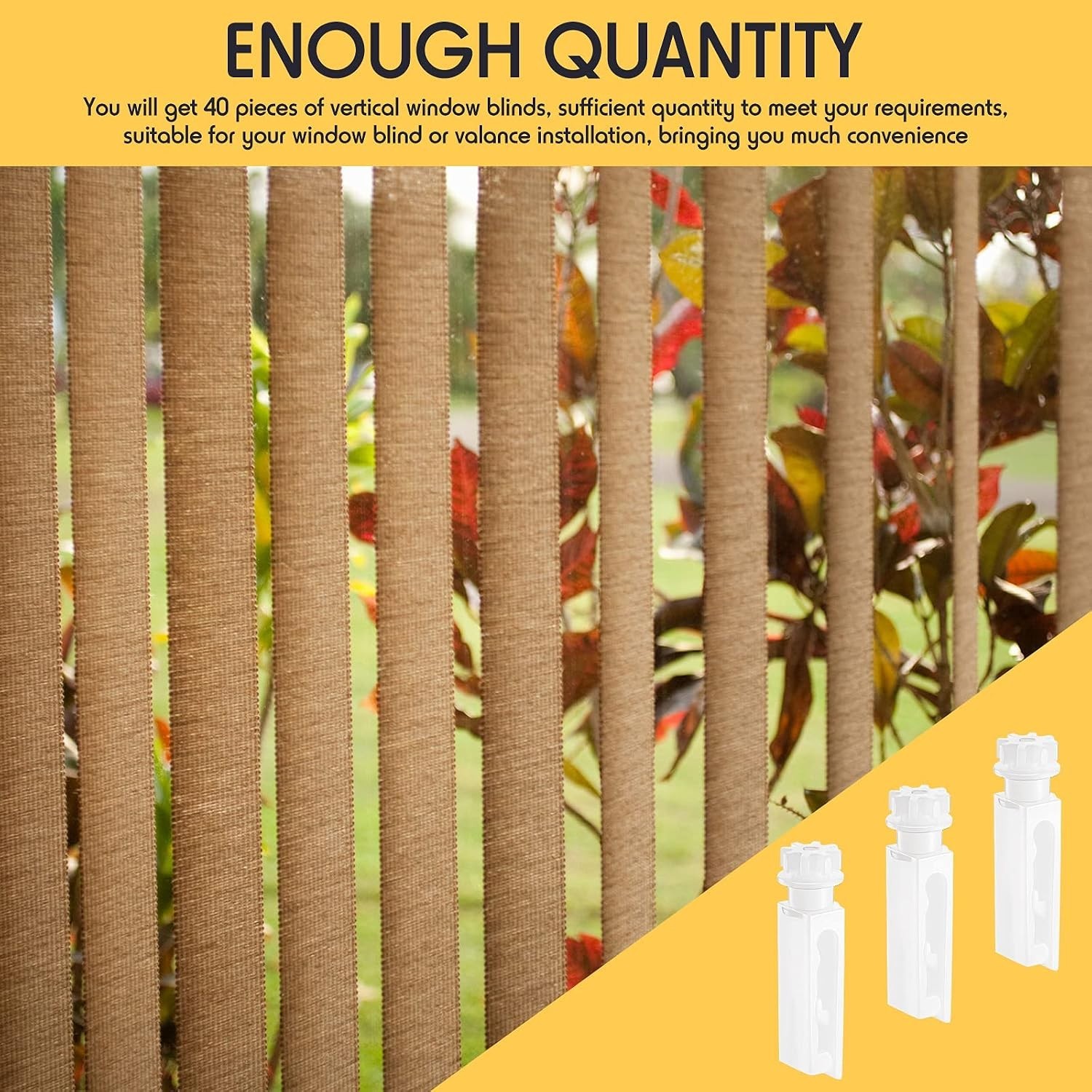 40-Count Water-Resistant Vertical Blind Stems – Simple & Efficient Installation