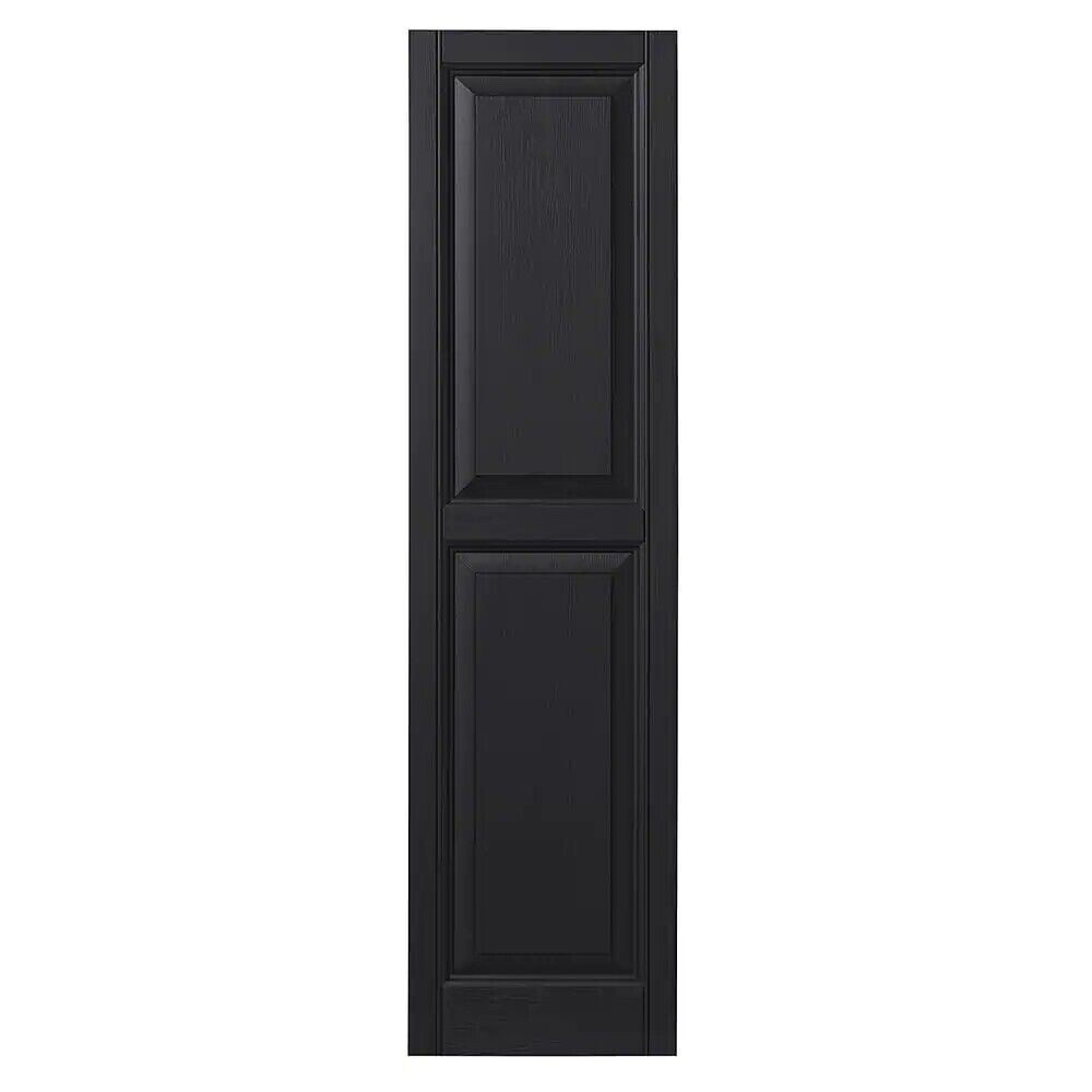 Ply Gem VINRP1563 33 Raised Panel Polypropylene Shutters Pair in Black