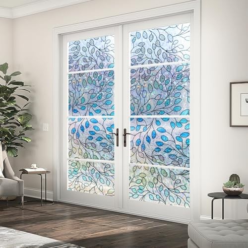 Colored Leaves Privacy Window Film with UV Protection & Heat 31.5″ x 78.7″