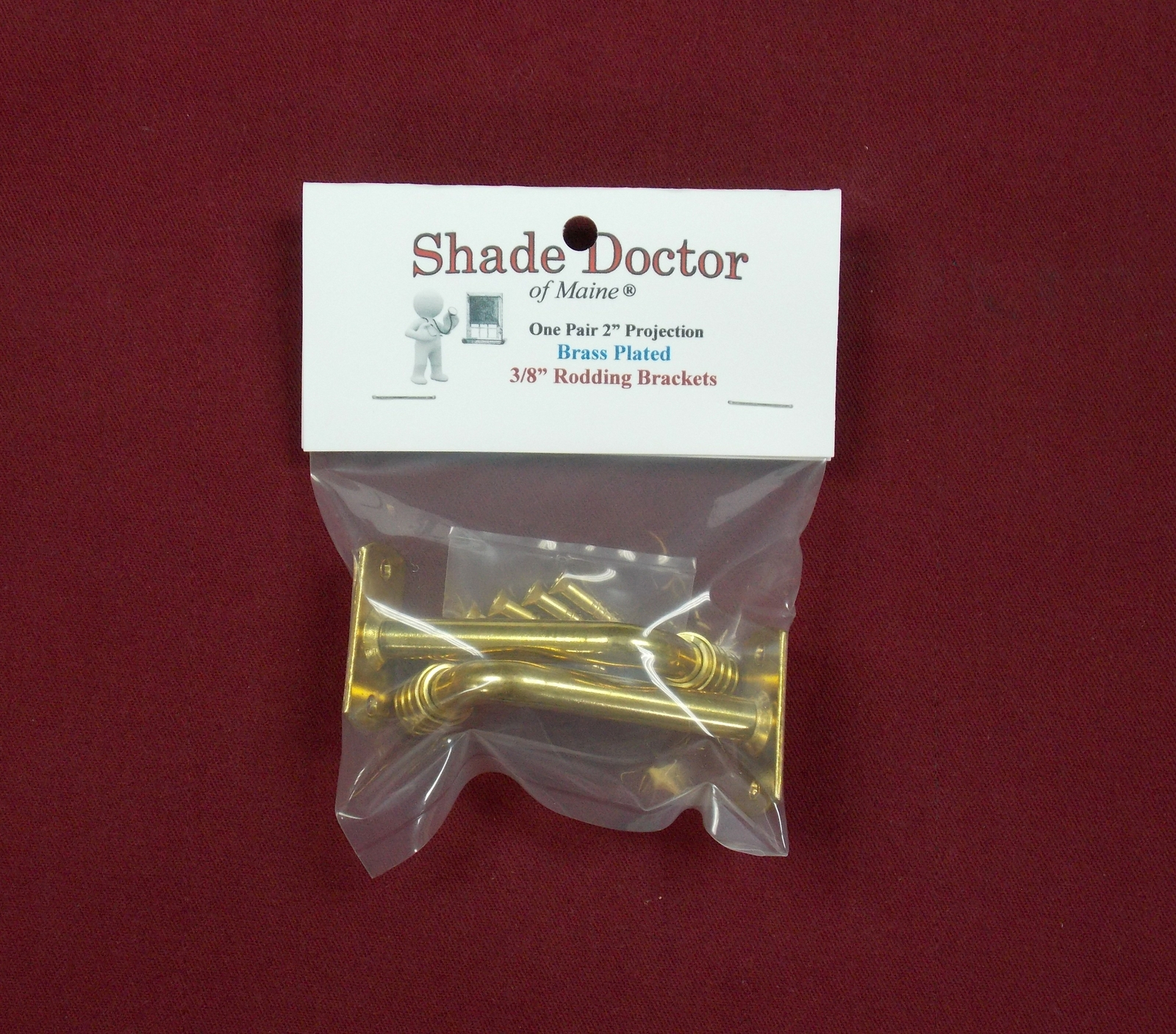 2″ Projection OUTSIDE MOUNT Brass EXTENSION BRACKETS for 3/8″ Rodding (1-Pair)