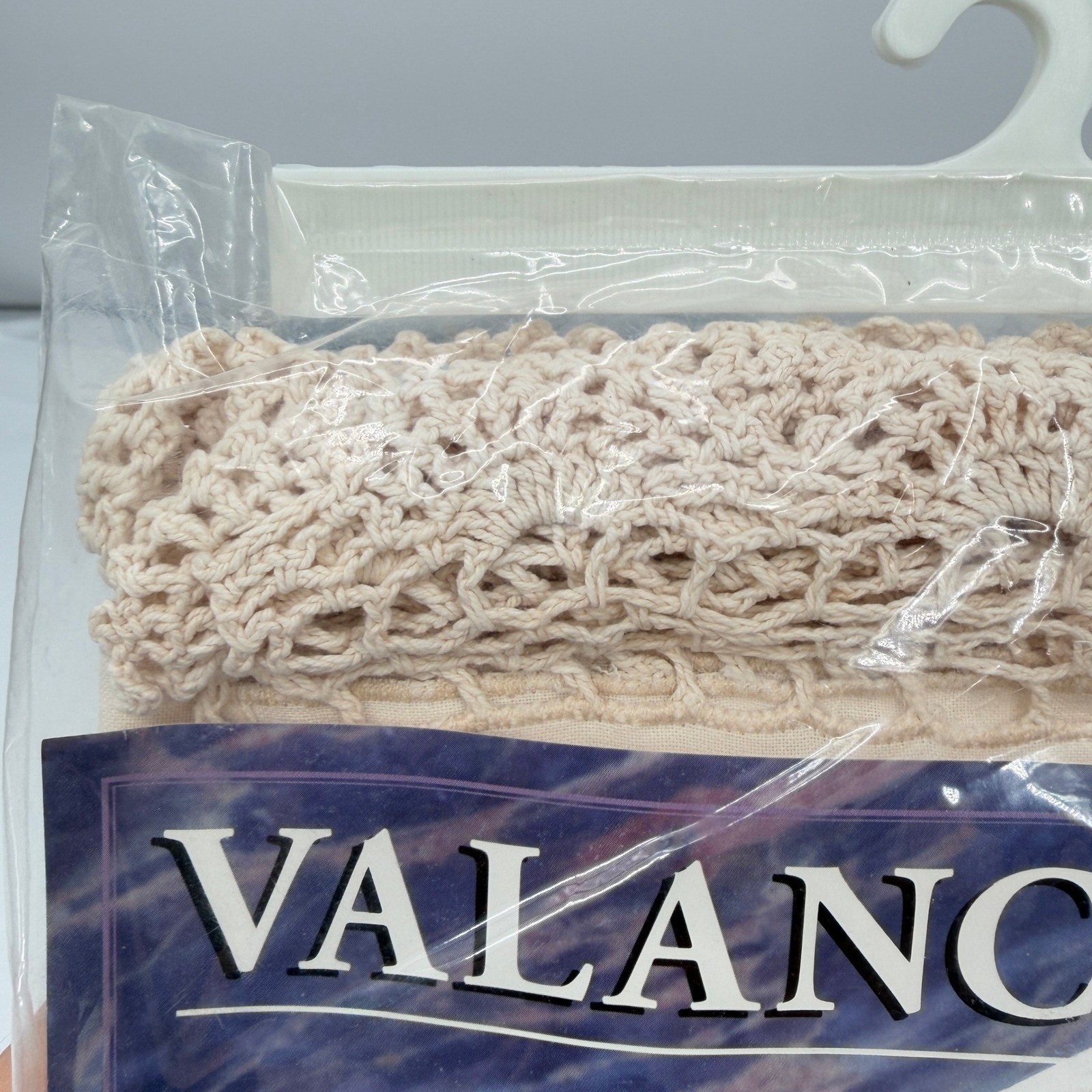 Verona Window Valance Ecru Crochet Lace Trim 100% Cotton Shabby Chic 60×14 NEW