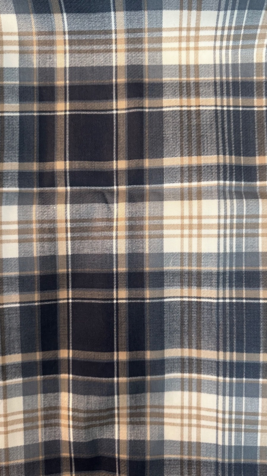 Classic Plaid Curtains, two panels (Navy Blue, Light Blue, Cream, Light Brown)