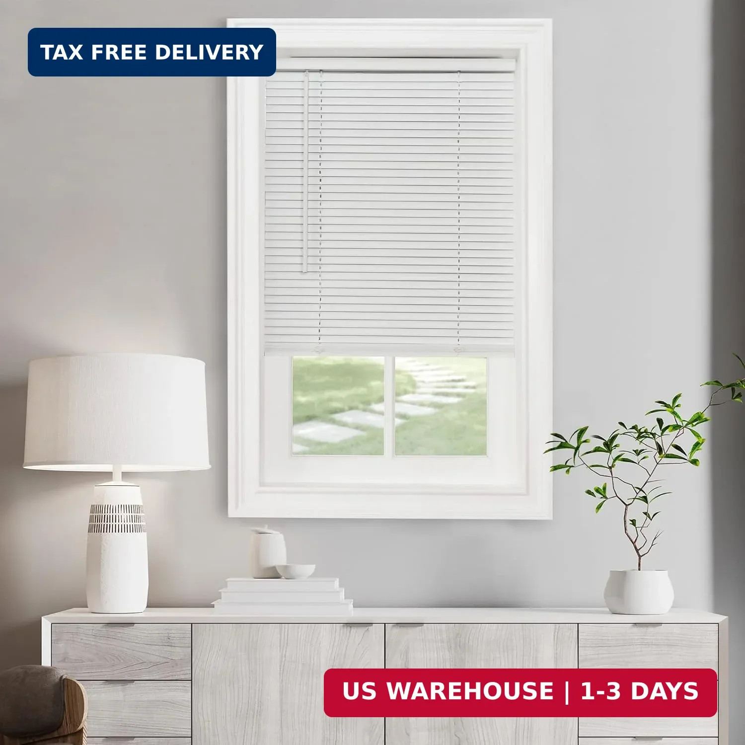 Achim 23×42 Pearl White Cordless Light Filtering Mini Blind Window Horizontal