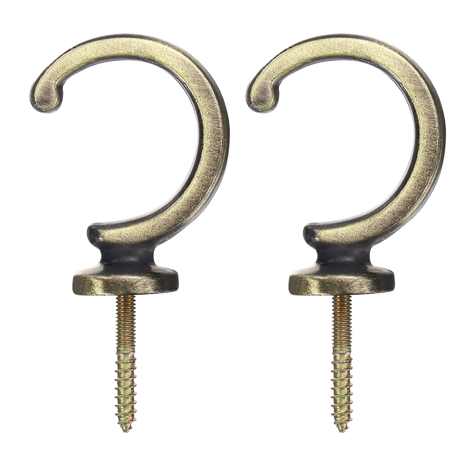 2Pcs Curtain Holdbacks Wall Mounted Zinc Alloy Drapery Tiebacks Hooks Bronze