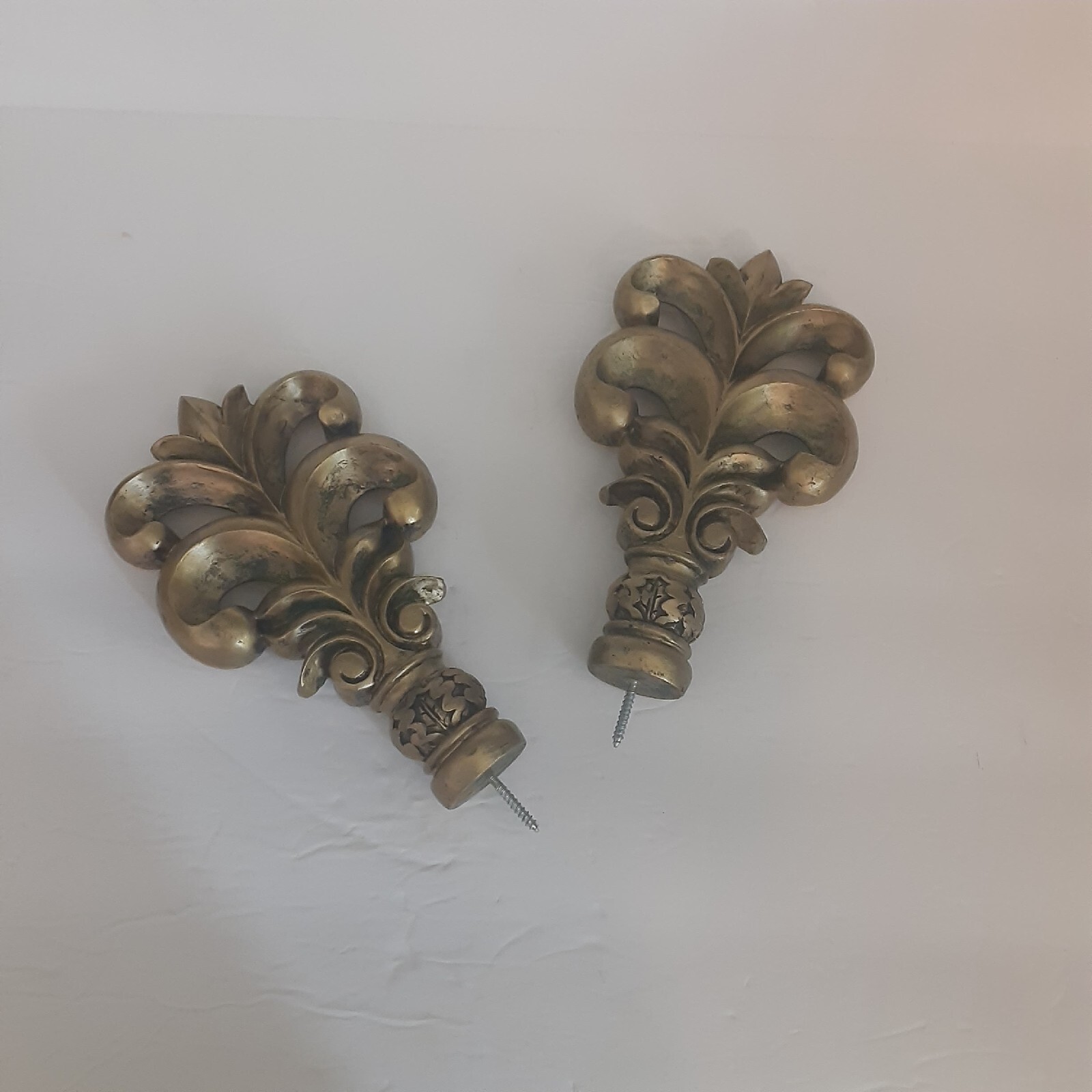 Vintage Finials French Scroll 1980s French Country Traditional Timeless 8.5″