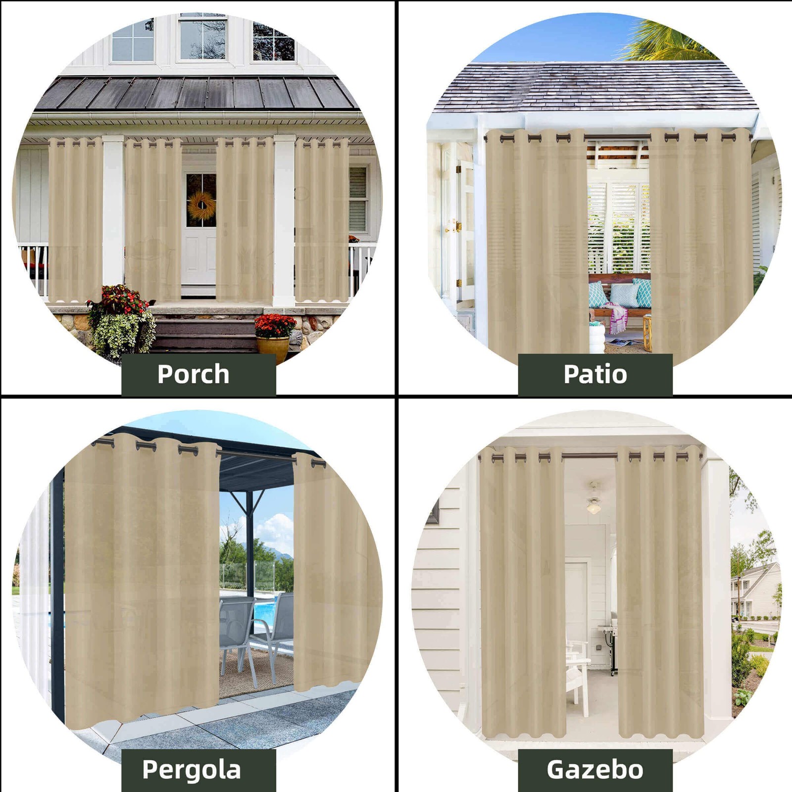OutdoorLines Waterproof Indoor Outdoor 52″W x 84″L (Pack of 1), Beige