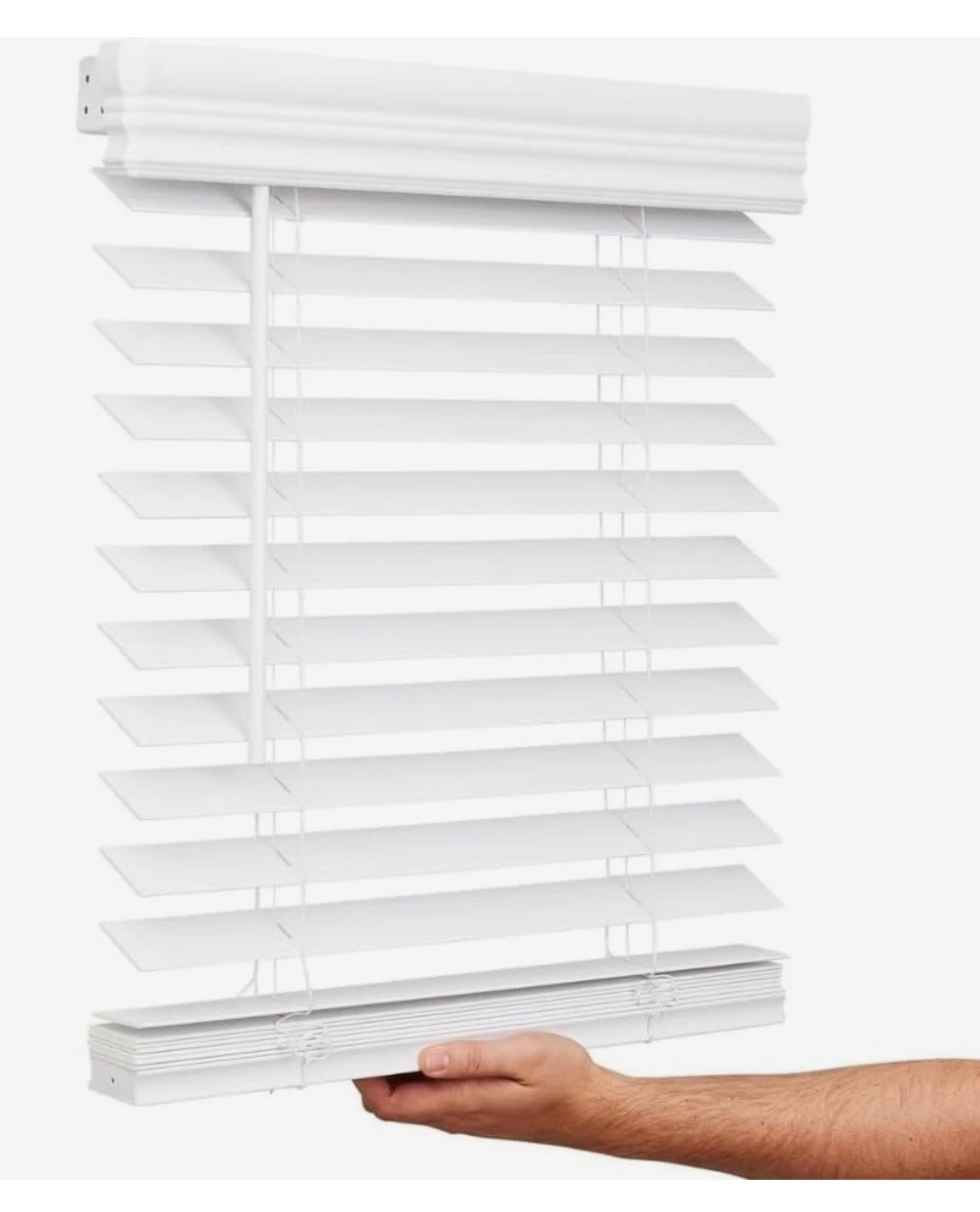 Lotus & Windoware 34.5″ x 60″ Cordless Faux Wood Blind – Bright White