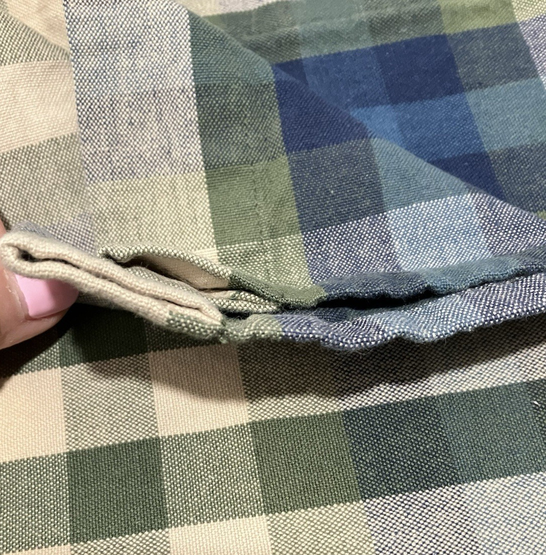 JCPenney Home Valance Bradley Stripe Plaid Valance Woven Cotton Blue Olive Green