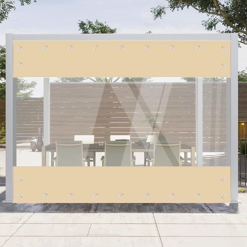 Clear Vinyl Patio Curtain Enclosure Heavy Duty Tear Resistant Waterproof Anti UV