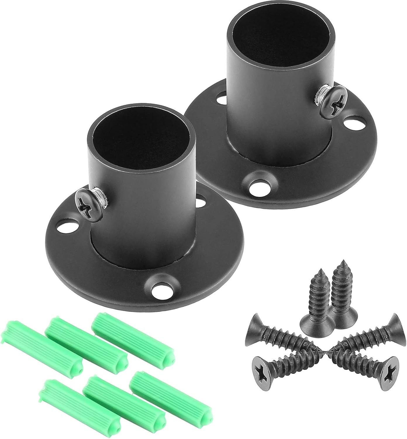 Stainless Steel Curtain Rod Holders, 4 Packs 0.75″ Durable Closet Curtain Rod