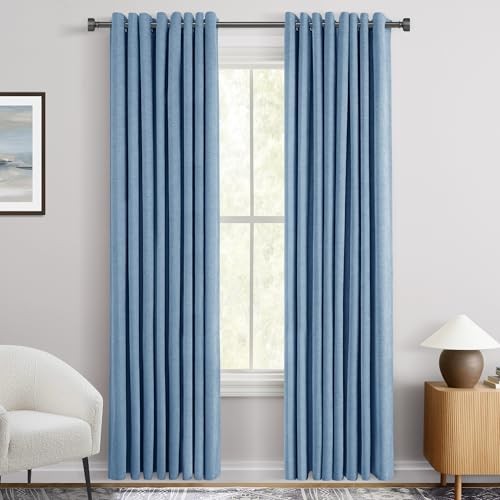 Blackout Curtains 96 inch Long for Bedroom Grommet 52″W x 96″L (Pack of 2) Blue