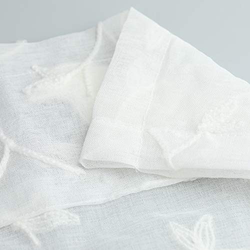 White Rod Pocket Sheer Valance, Solid Window 52″W x 18″L (Pack of 1) Birds