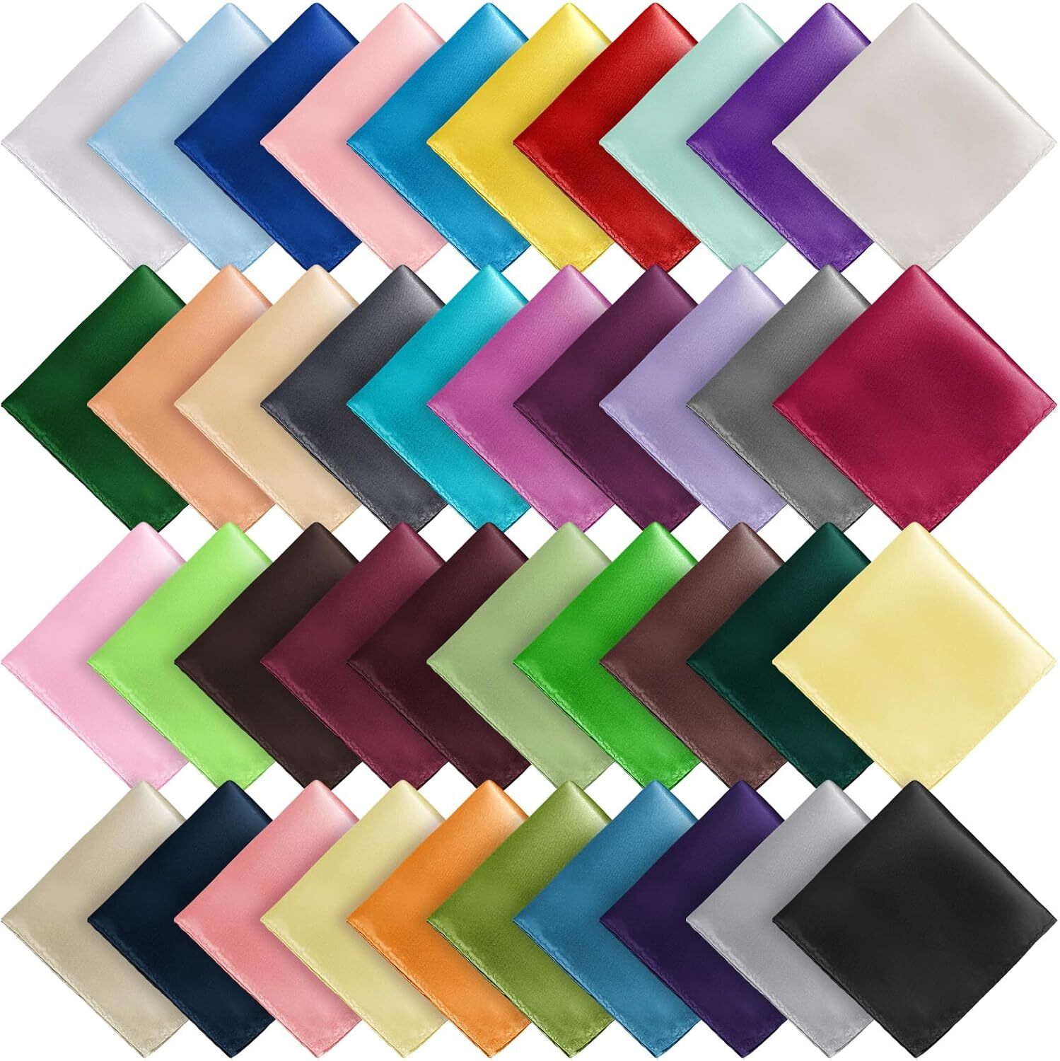 Newcotte 40 Pcs Pocket Squares for Men Assorted Solid Color 8.7 x inch
