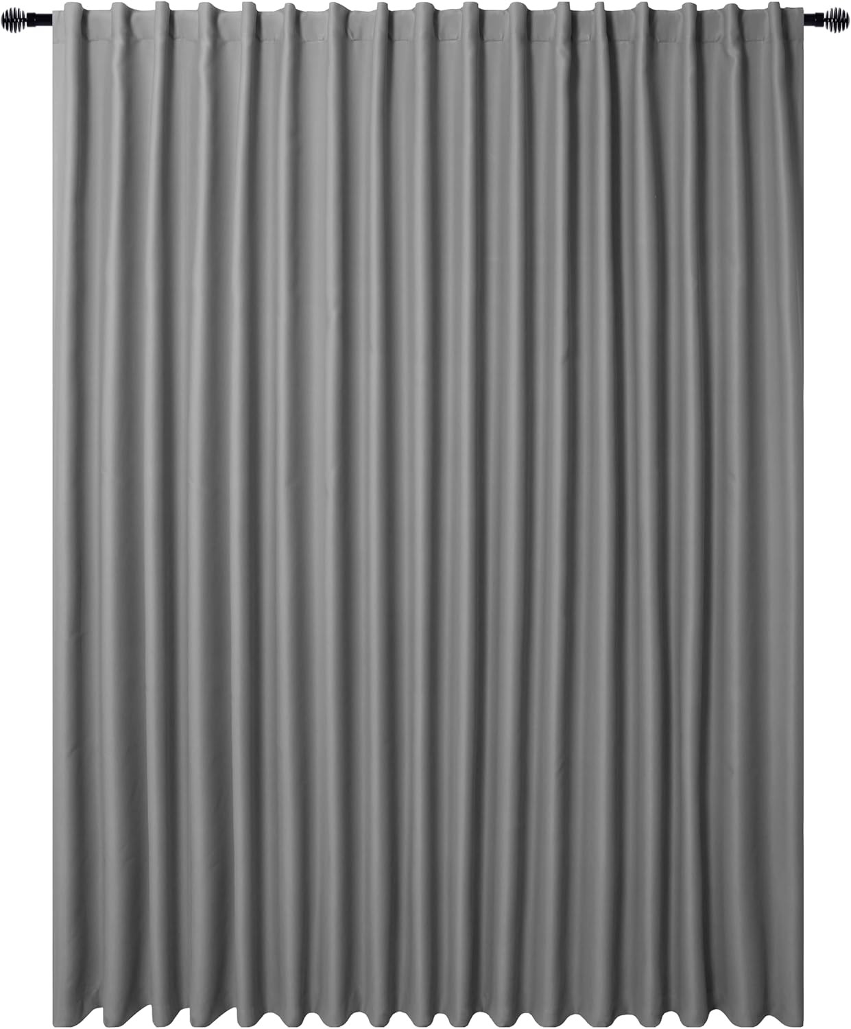 Extra Wide Blackout Curtain Room Divider for Sliding Doors, 144×96 in Light Grey