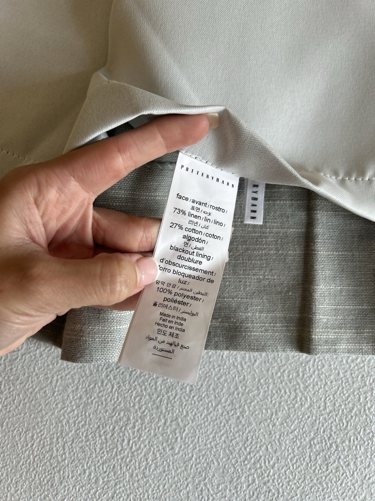 Pottery Barn Emery Linen Cotton Blackout Curtain (1) CUSTOM Mineral Blue OB READ