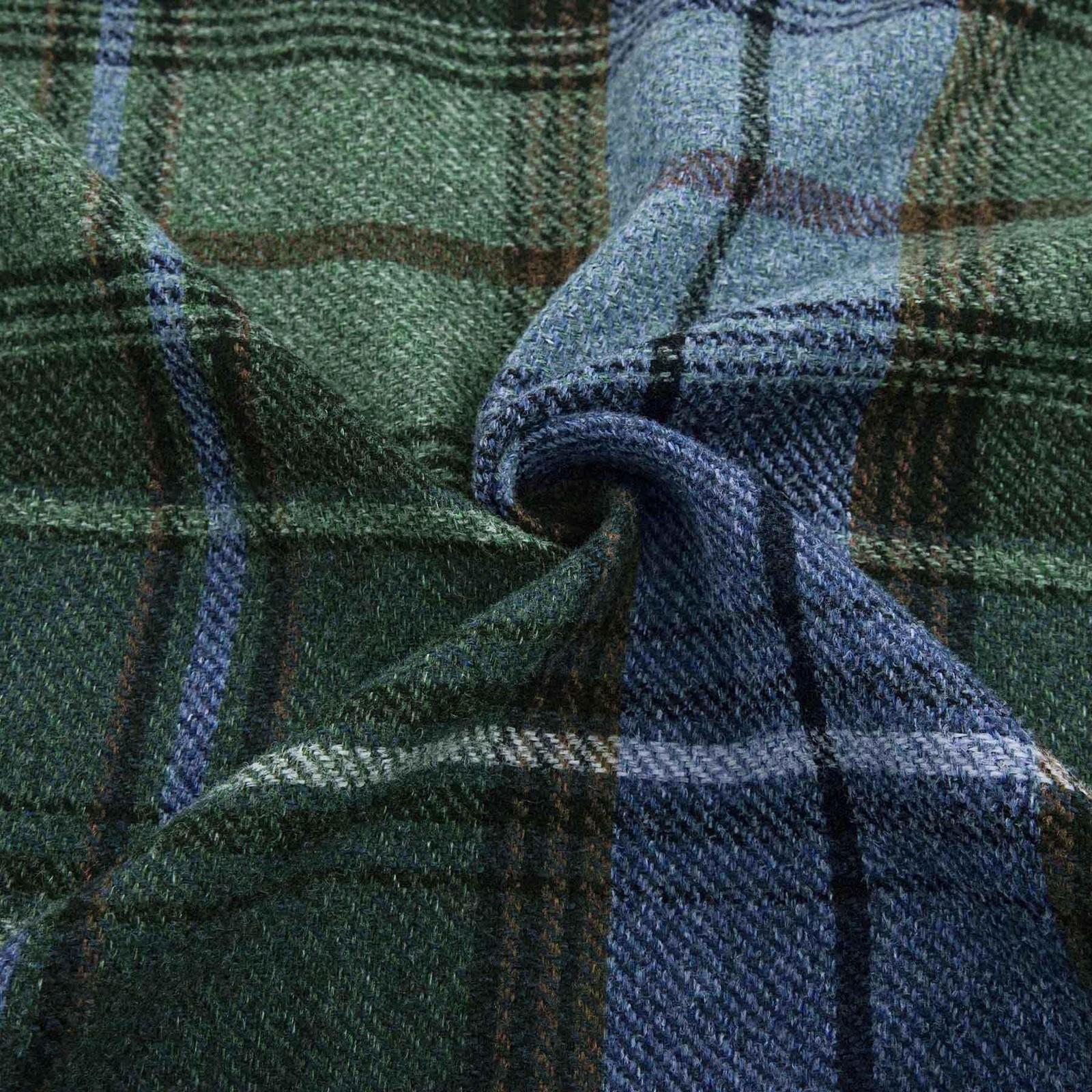 always4u Woolen Look Plaid Curtains Blue Green Check Tartan 2 Panels 45 x 95