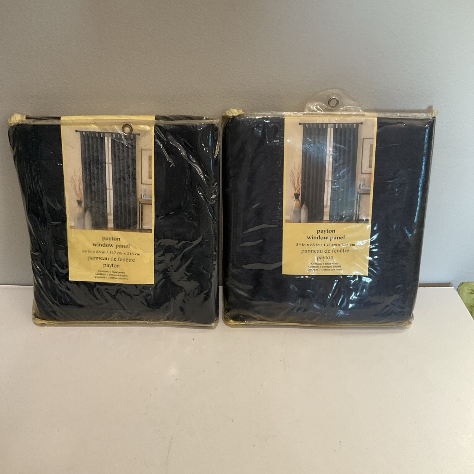 Pier 1 Set Of 2 Navy Payton Window Panels Each One 54” X 85” Lined