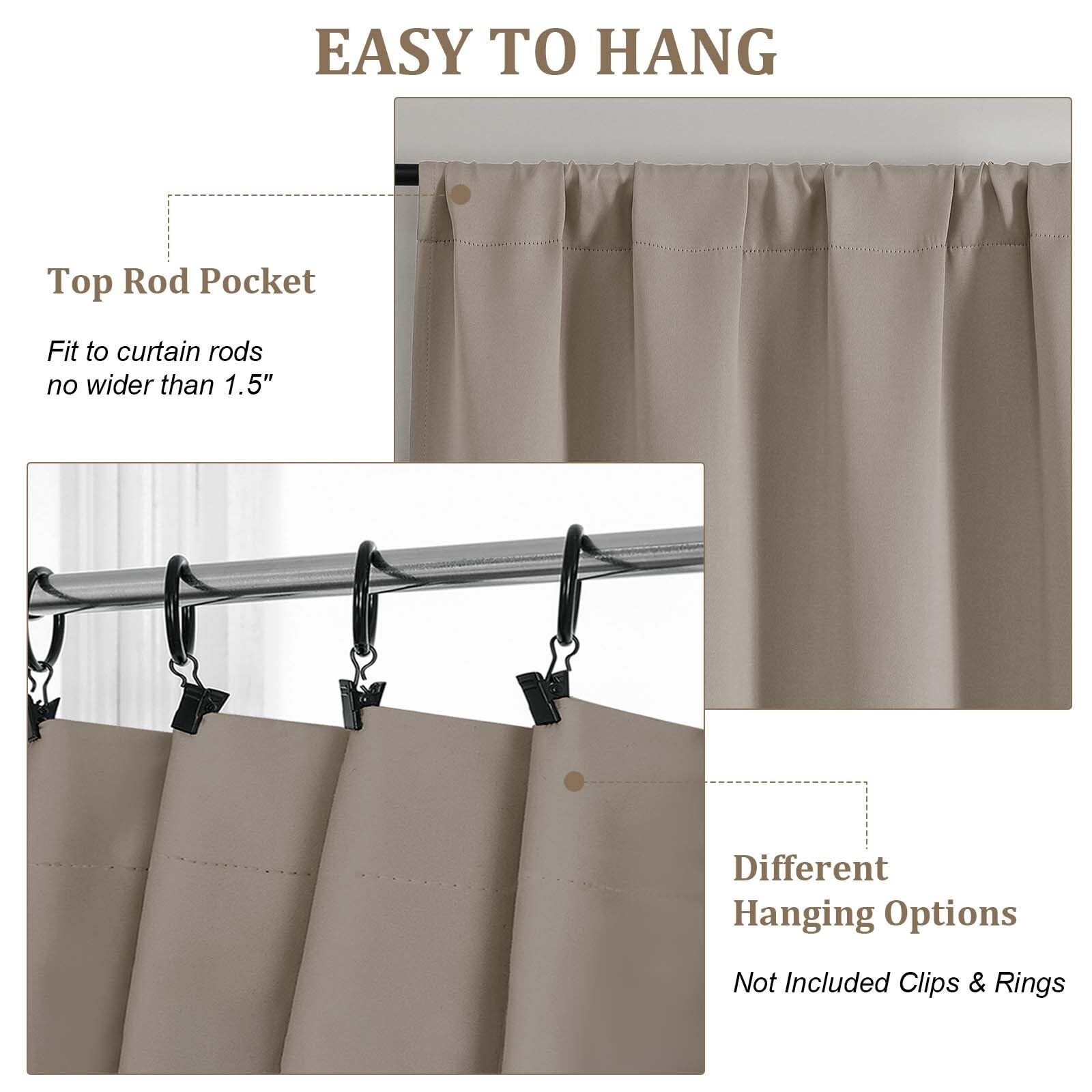 Stone Curtains for Bedroom 54 Inch Length 2 Pcs, Room Darkening Modern Farmho