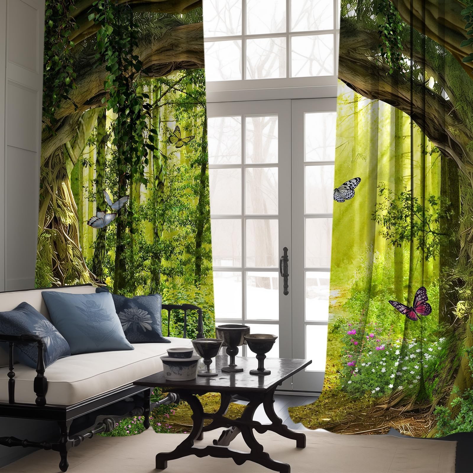dueeia Enchanted Forest Blackout Curtains, 84 X 52 Inch, 2 Panels