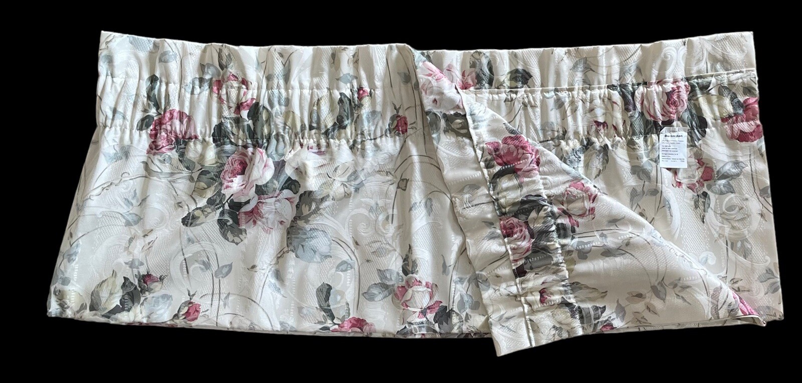 Burlington Floral Rose Damask Print Curtain Valance 86 x 17 1/2″ 1 Panel 2 Avail