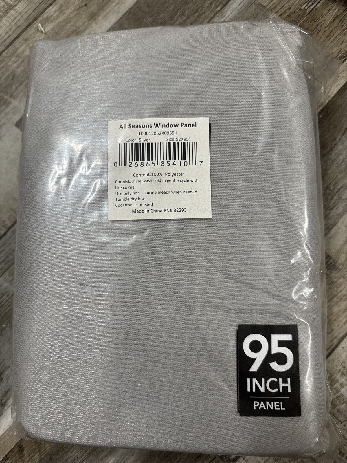 All Seasons Window Panel Silver 52 X 95 New in Package (1 Panel) NWT