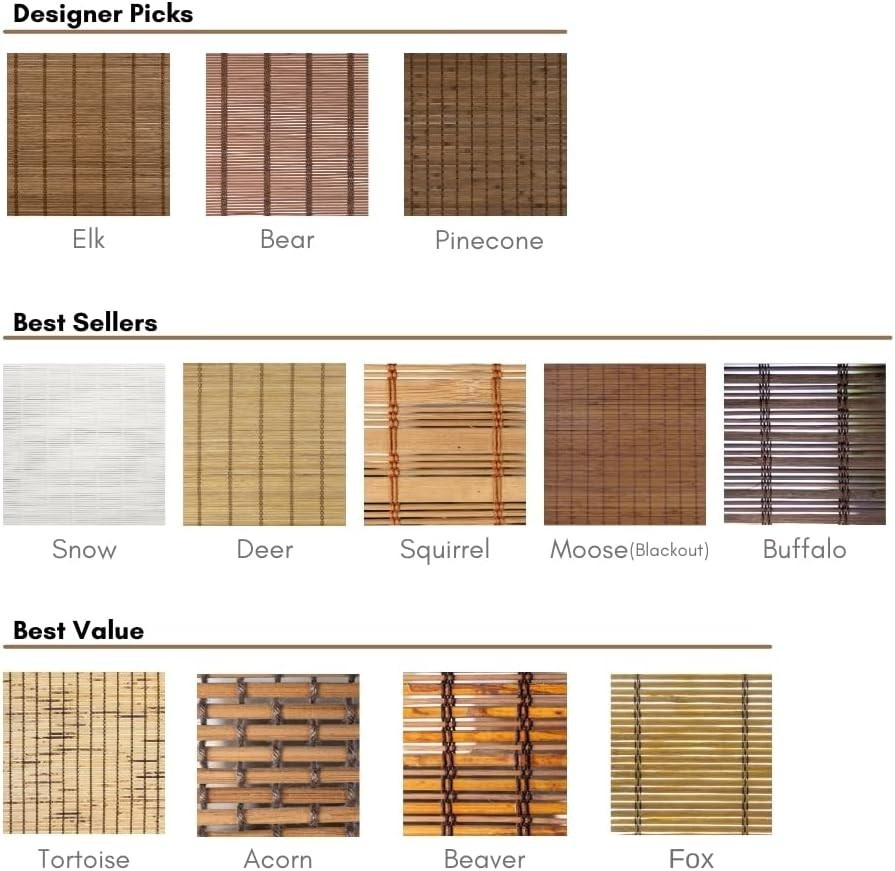 Compatibility Bamboo Roman Shades for Windows Light Filtering Squirrel Brown …