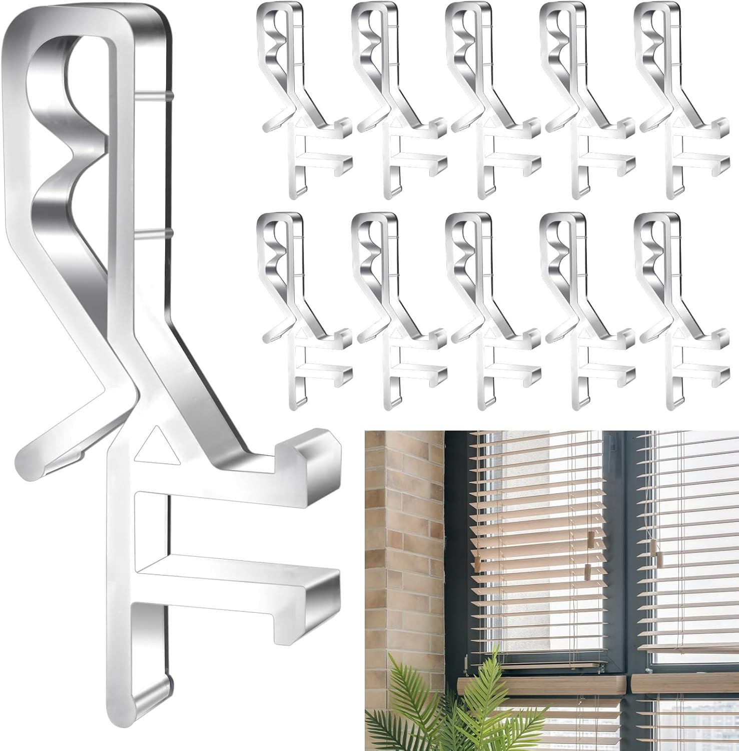 10Pcs Clear Valance Clips for Window Blinds – 1-7/8″ Retainer Holders