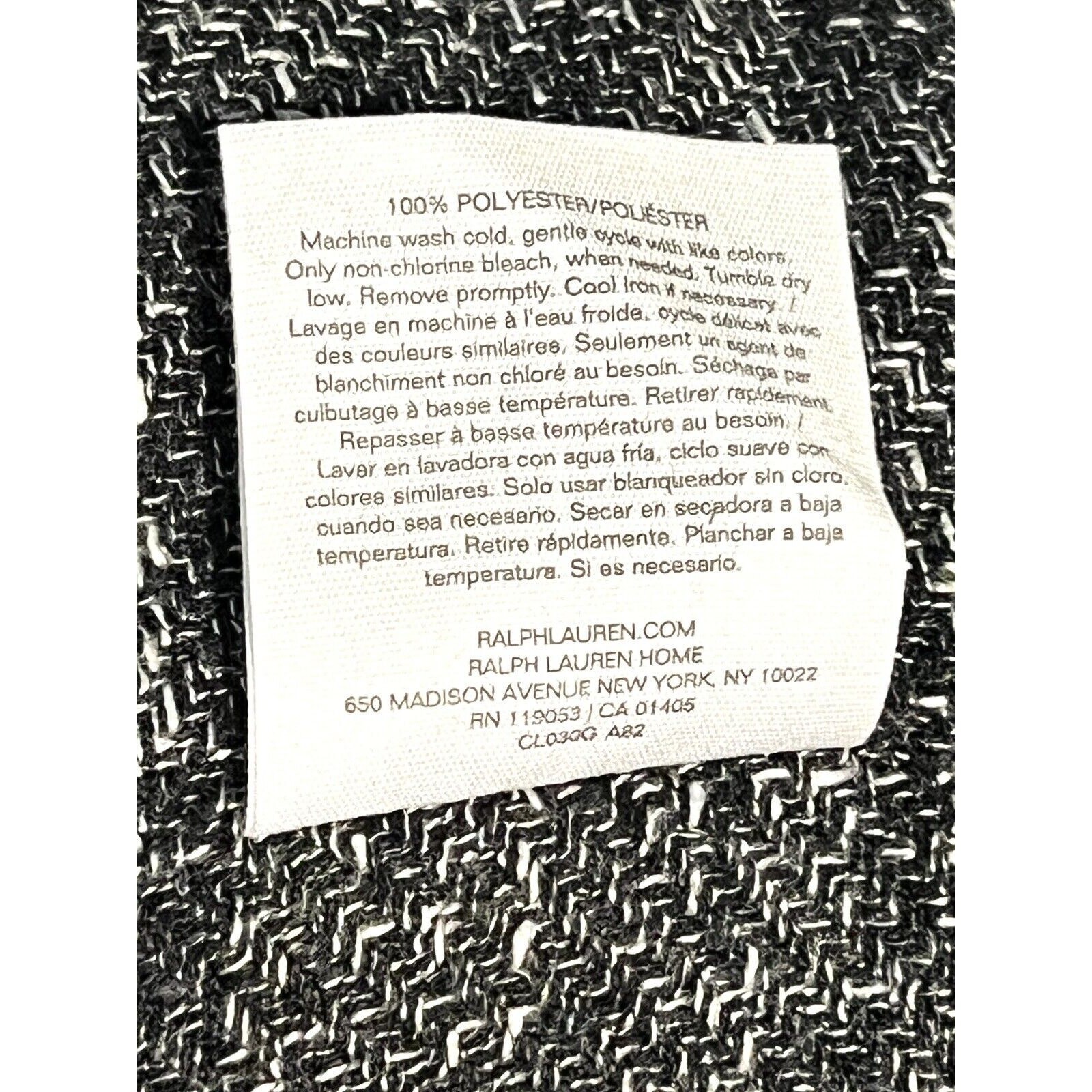 2 Ralph Lauren BARRINGTON Window Panels Curtains 54×96” Black White Grey