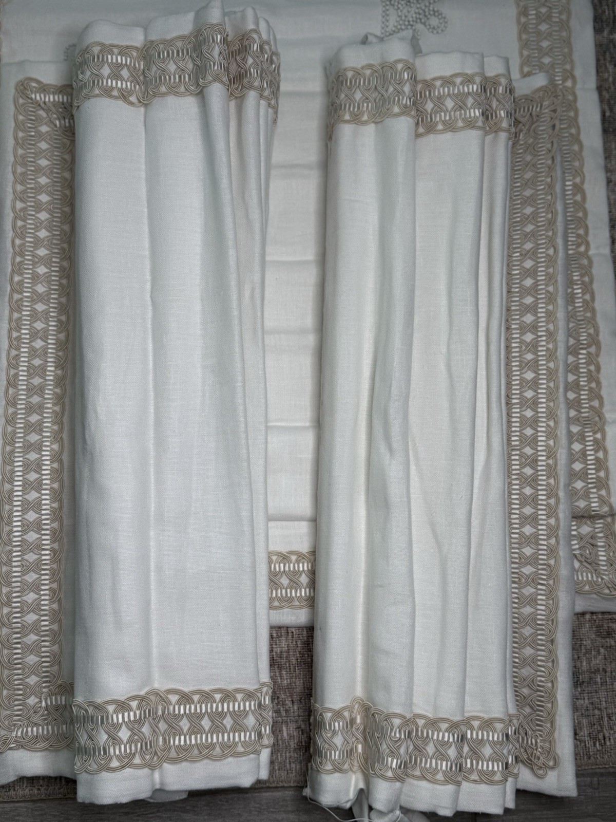 3 Custom Roman Black-Out Curtains/Shades From Palm Beach Mansion-63’ x 30’