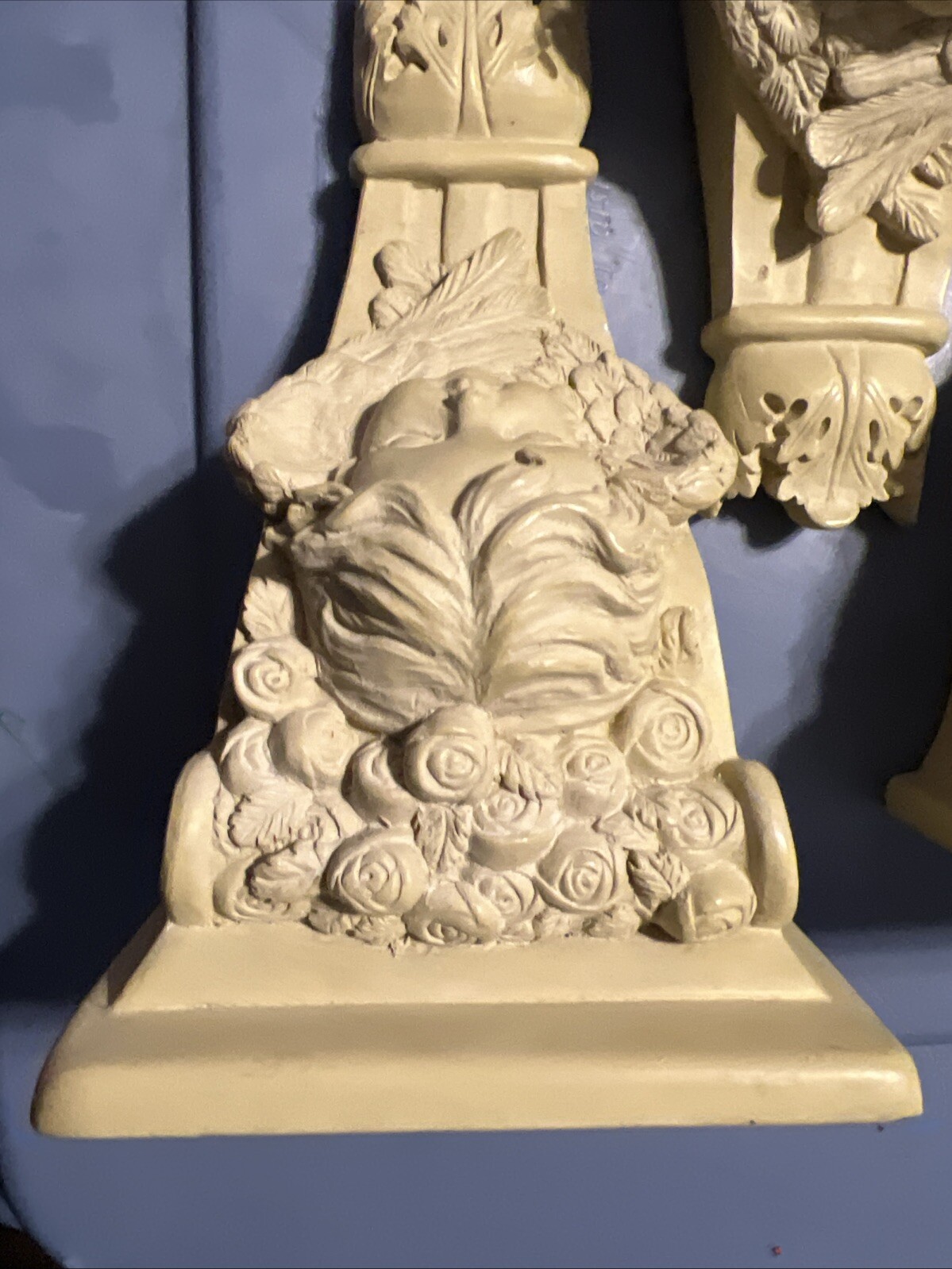 Cherub 4 Drapery Curtain Rods Wall Sconce Resin Swag Holder