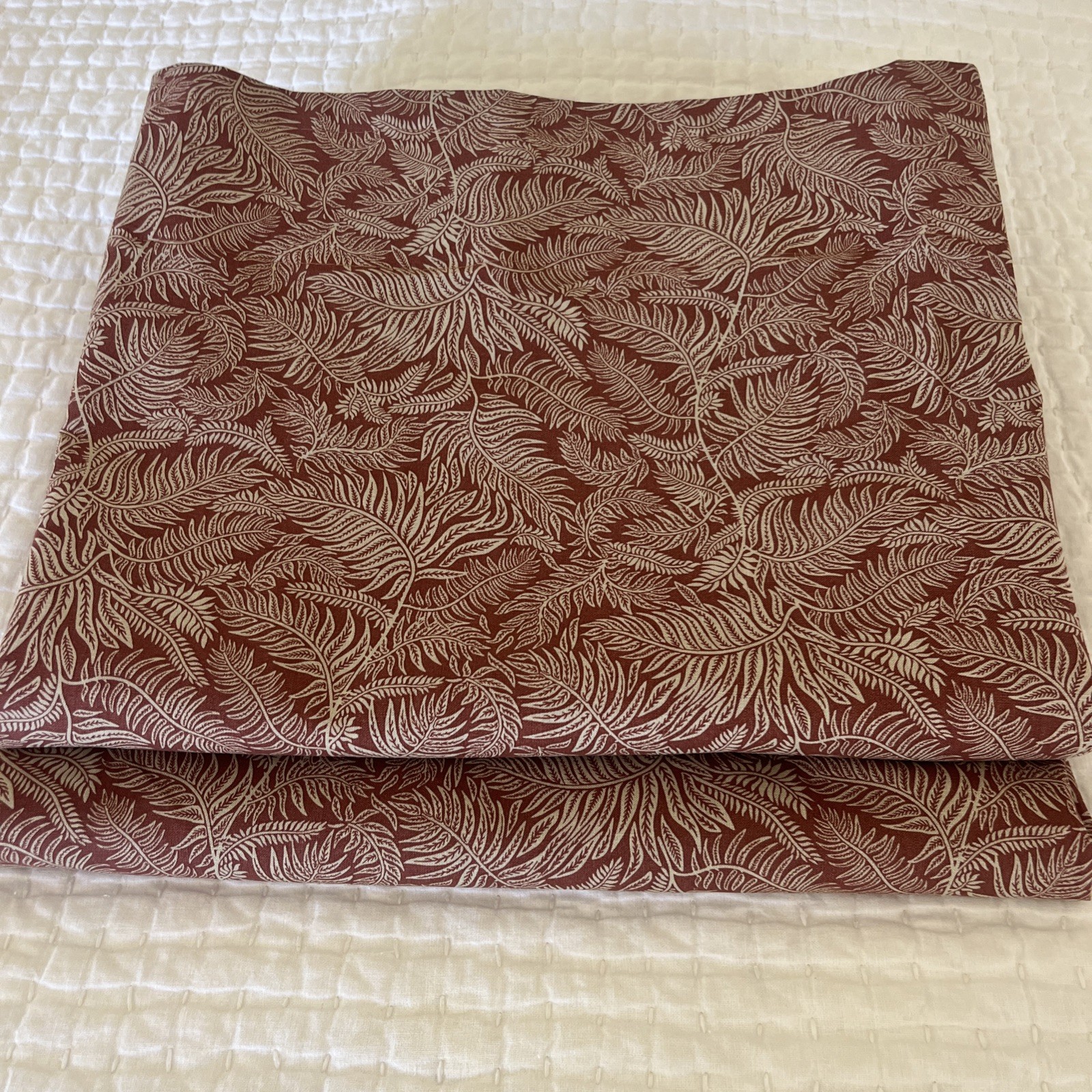 2 IKEA Halving Fern LeavesCurtains Panels 57×98 Botanical Burnt Orange