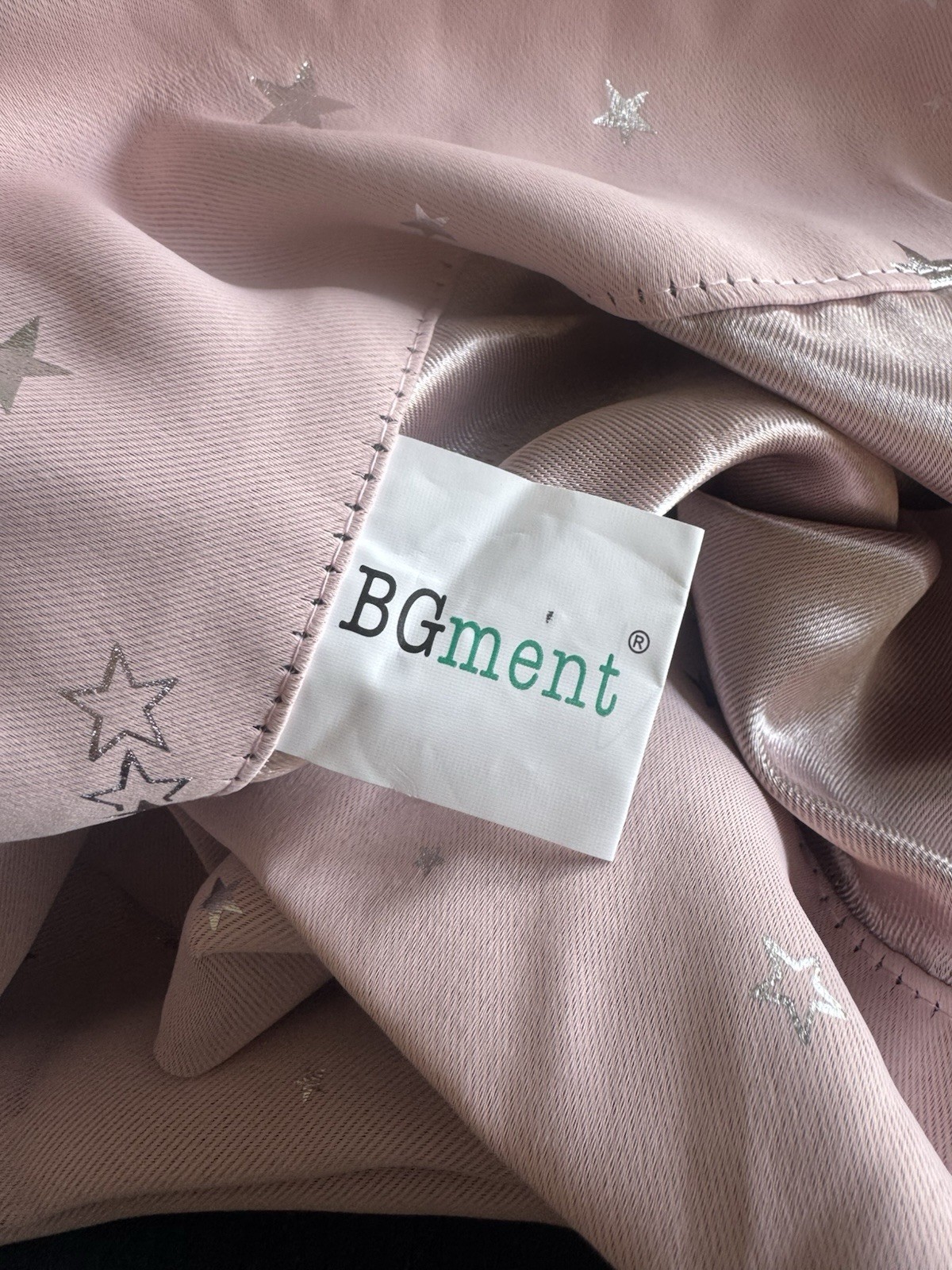 BGment Pink Silver Star Blackout Curtain Panels 51.5 x 84 Set of 2 Rod Pocket
