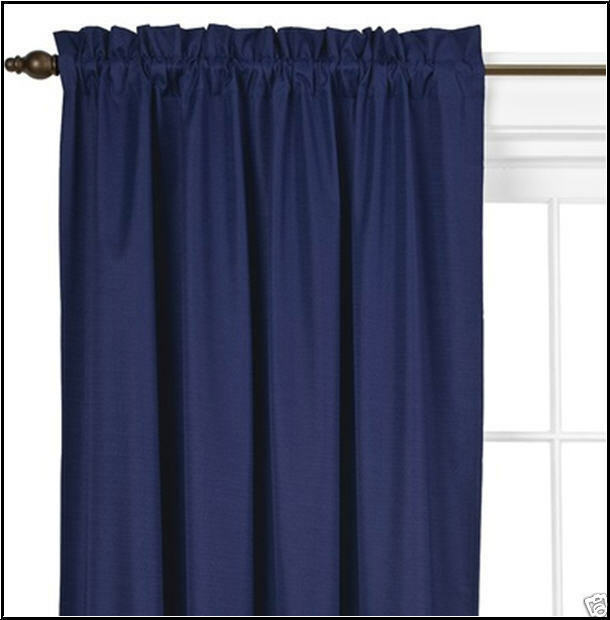 2 PANELS – Eclipse BRAXTON Drapes Curtains – THERMAL BLACKOUT – 84″ Long BLUE
