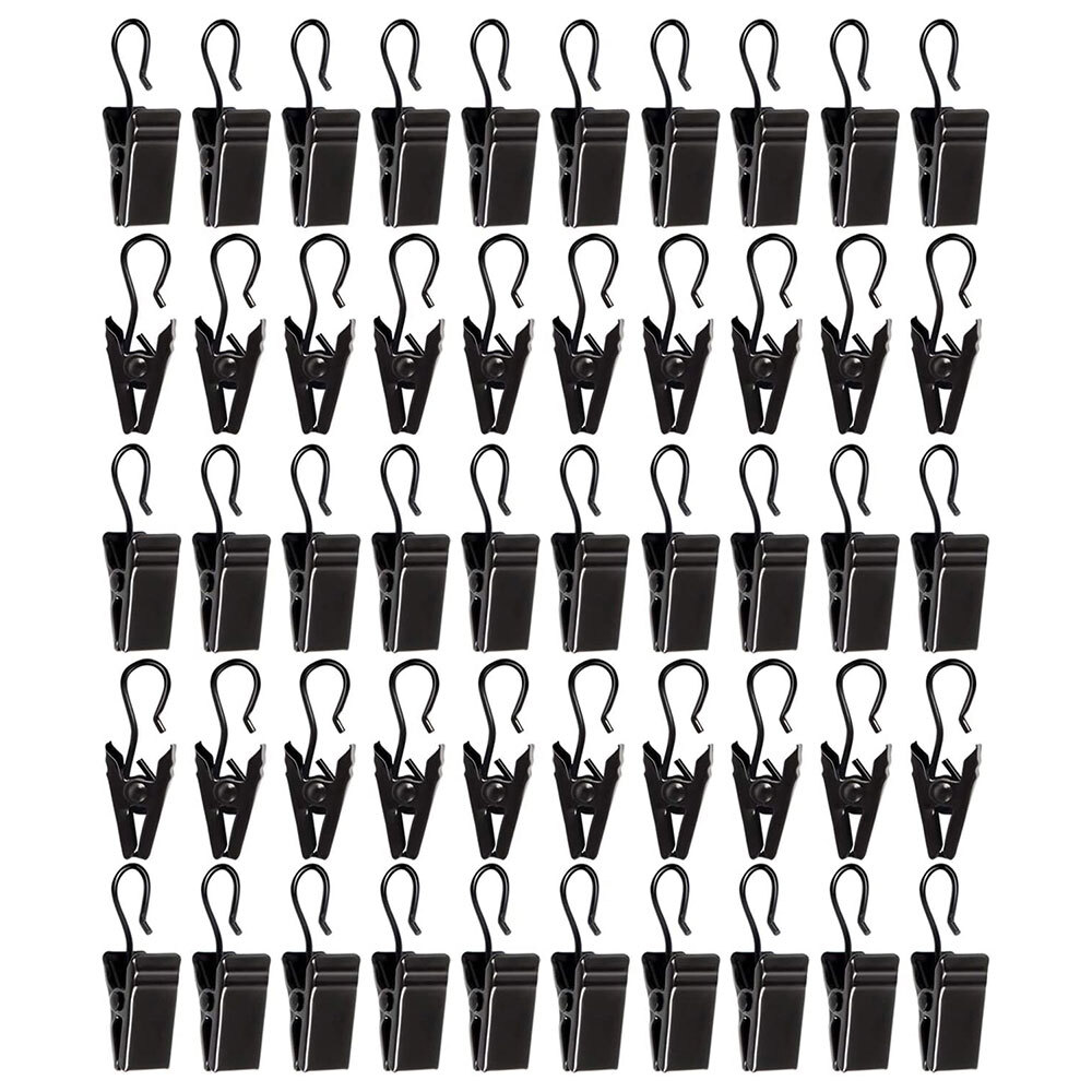 50/100pcs Stainless Steel Curtain Clips w/ Hook for Curtain Photos Decor USA