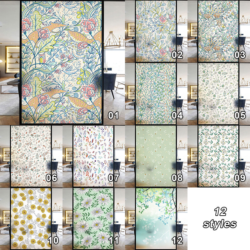 Window Flower Film Vinyl Stained Glass Window Sticker Protection Tint
