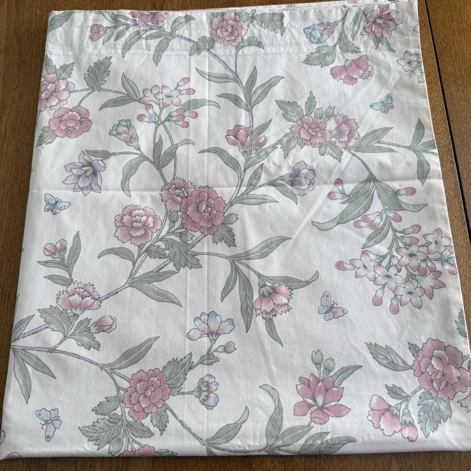VTG SET 3 Floral Butterfly Lined Curtain Panels Retro 80s Tie Backs 88” L READ