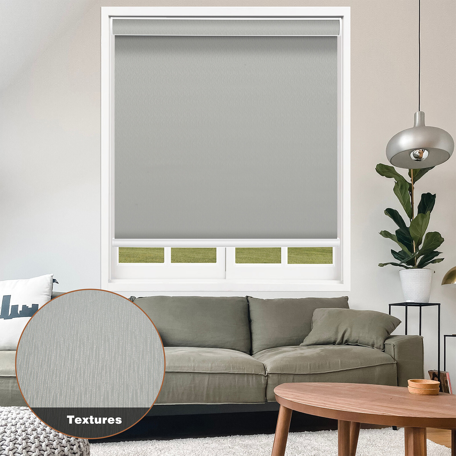 CUSTOM CUT Roller Shades Blackout Window Blinds Cordless Waterproof Curtains