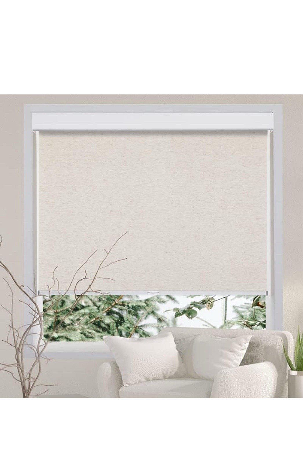 Persilux Free-Stop Cordless Roller Window Shade Cream 46″ W x 72″ H Lt17