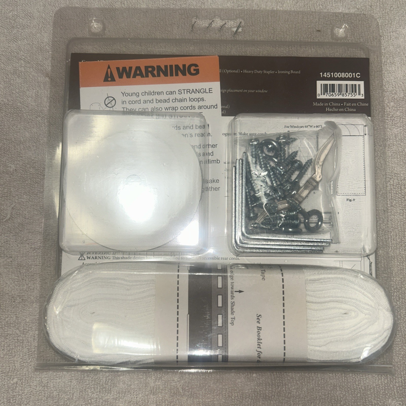 Conso Roman Shade Hardware Kit Window Home Decor Curtain 48″ x 60″