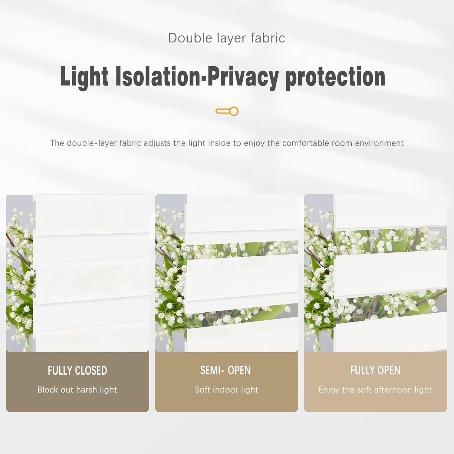 Changshade CUSTOM CUT Dual Layer Window Treatment Zebra Roller Shades-Corded