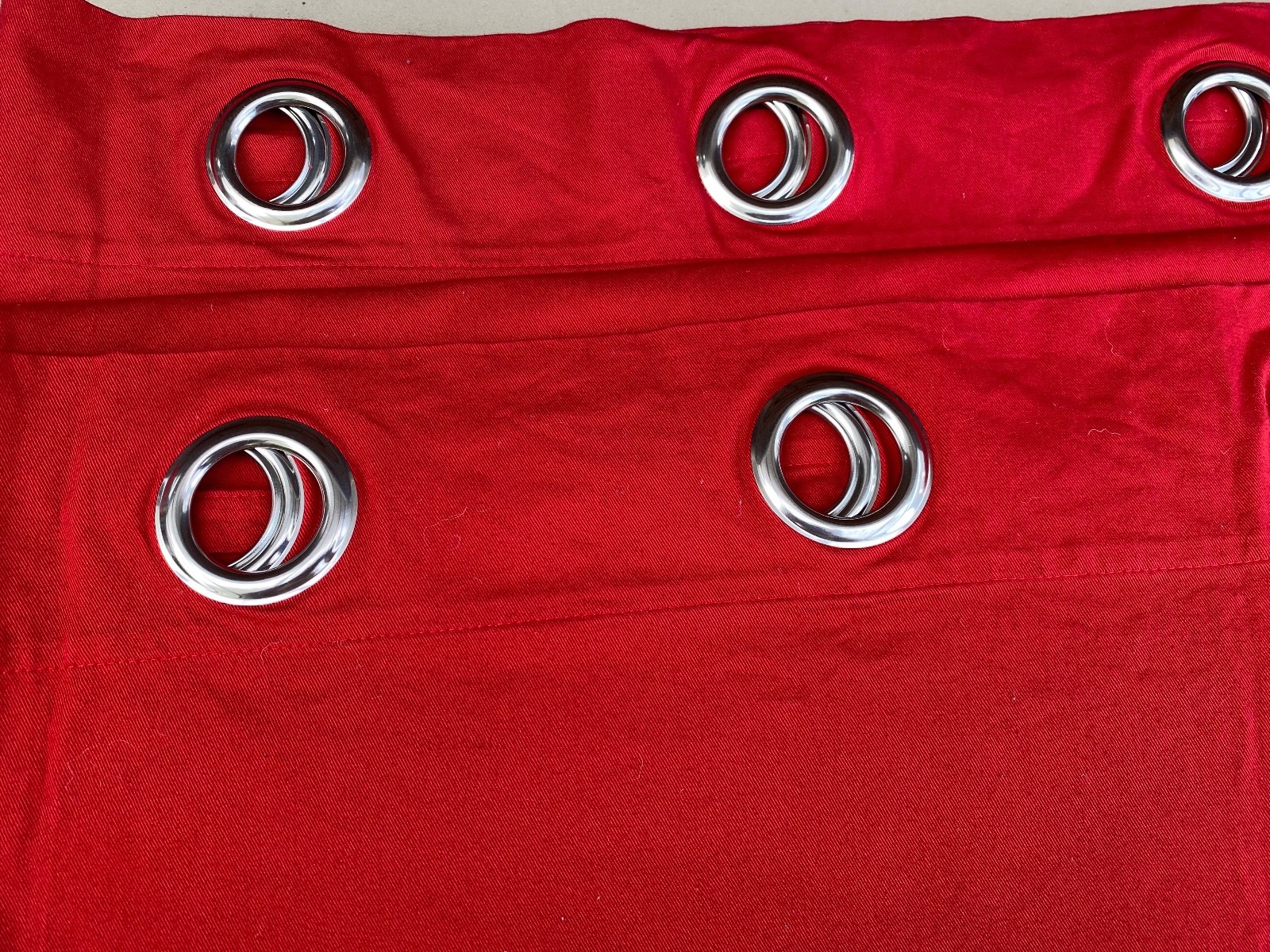 Ikea Merete Curtains Red Cotton Room Darkening Silver Grommet One Pair 56″ x 96″