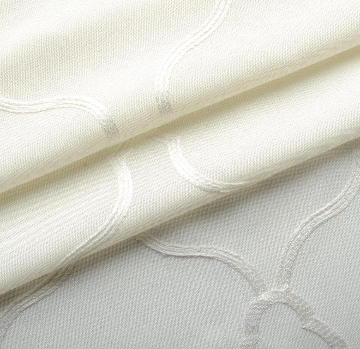 Moroccan Embroidered Semi Sheer Curtains Faux Linen Grommet Curtains for Girls