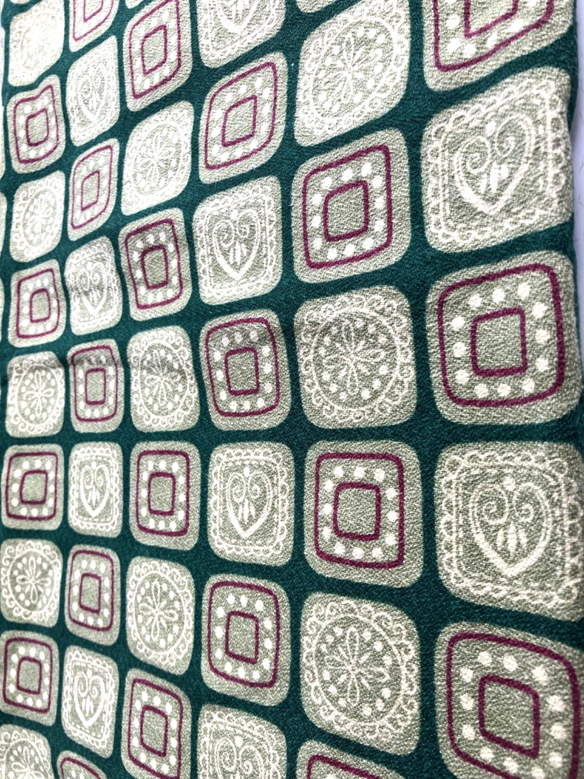 VTG Abstract Geometric CAFE’ CURTAINS green MCM 27″h x 45″ w (90″) PAIR