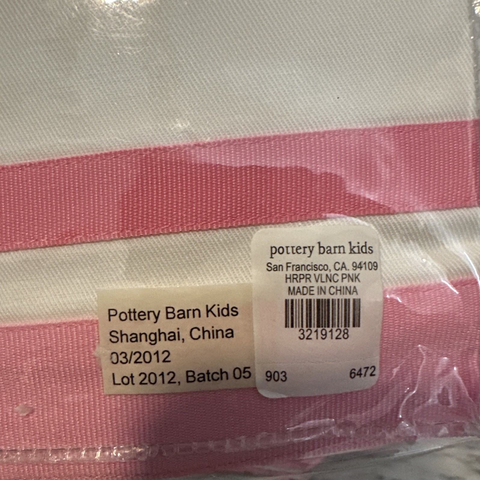 Pottery Barn Kids Harper Pink Stripe Window Valance 44 x 18” set of 5 NEW NIP