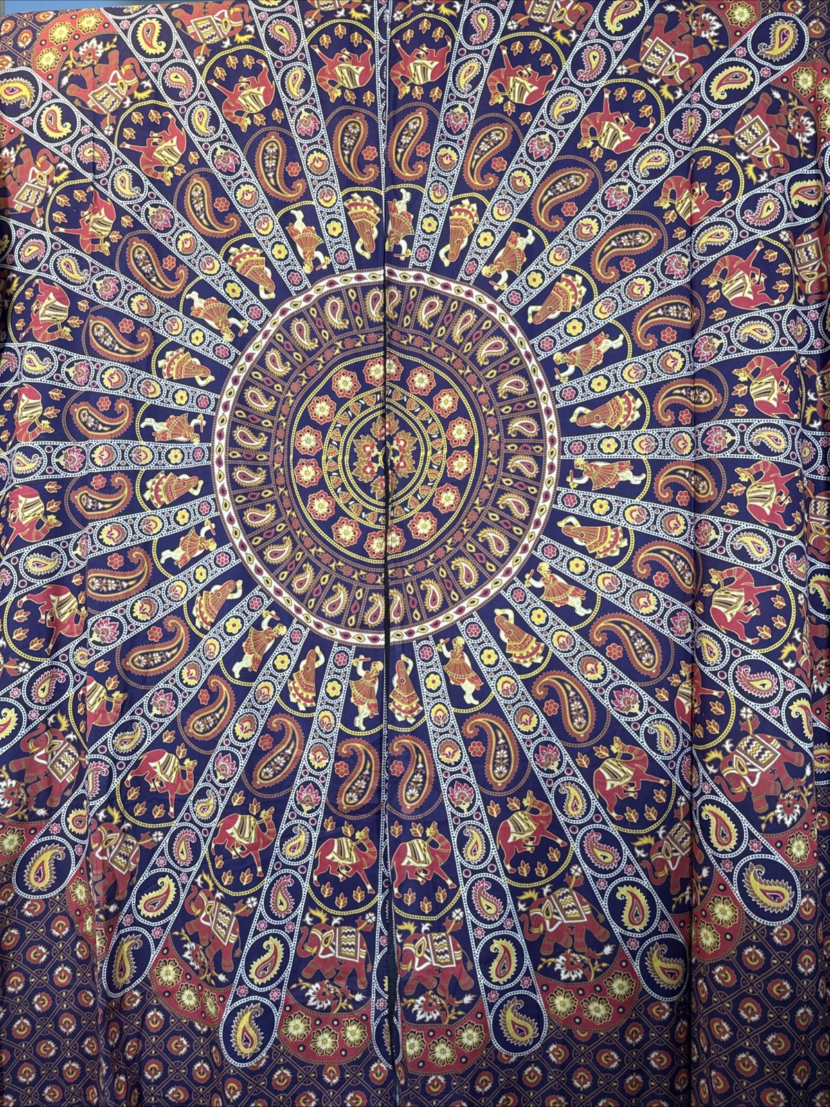 Indian Elephant Print Curtains Window Cotton Drape Door Decor Tapestry Curtains