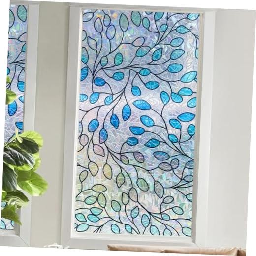 Colored Leaves Privacy Window Film with UV Protection & Heat 31.5″ x 78.7″