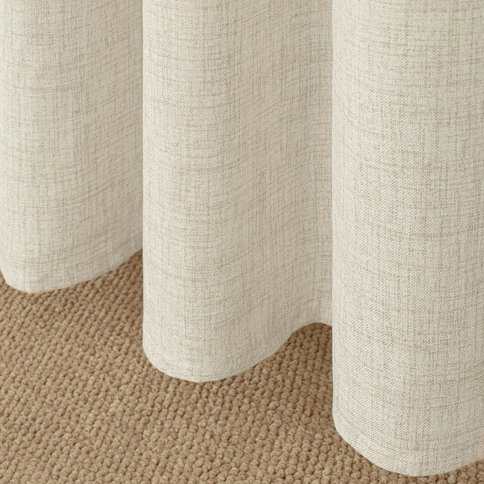 Curtains 40 Inches Long for Kitchen Cafe Window, 42″W x 40″L (Pack of 2) Linen