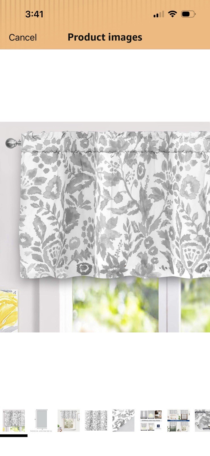 Lined Valance Double Layer Thermal Insulated Room Blackout 52”L X 24”