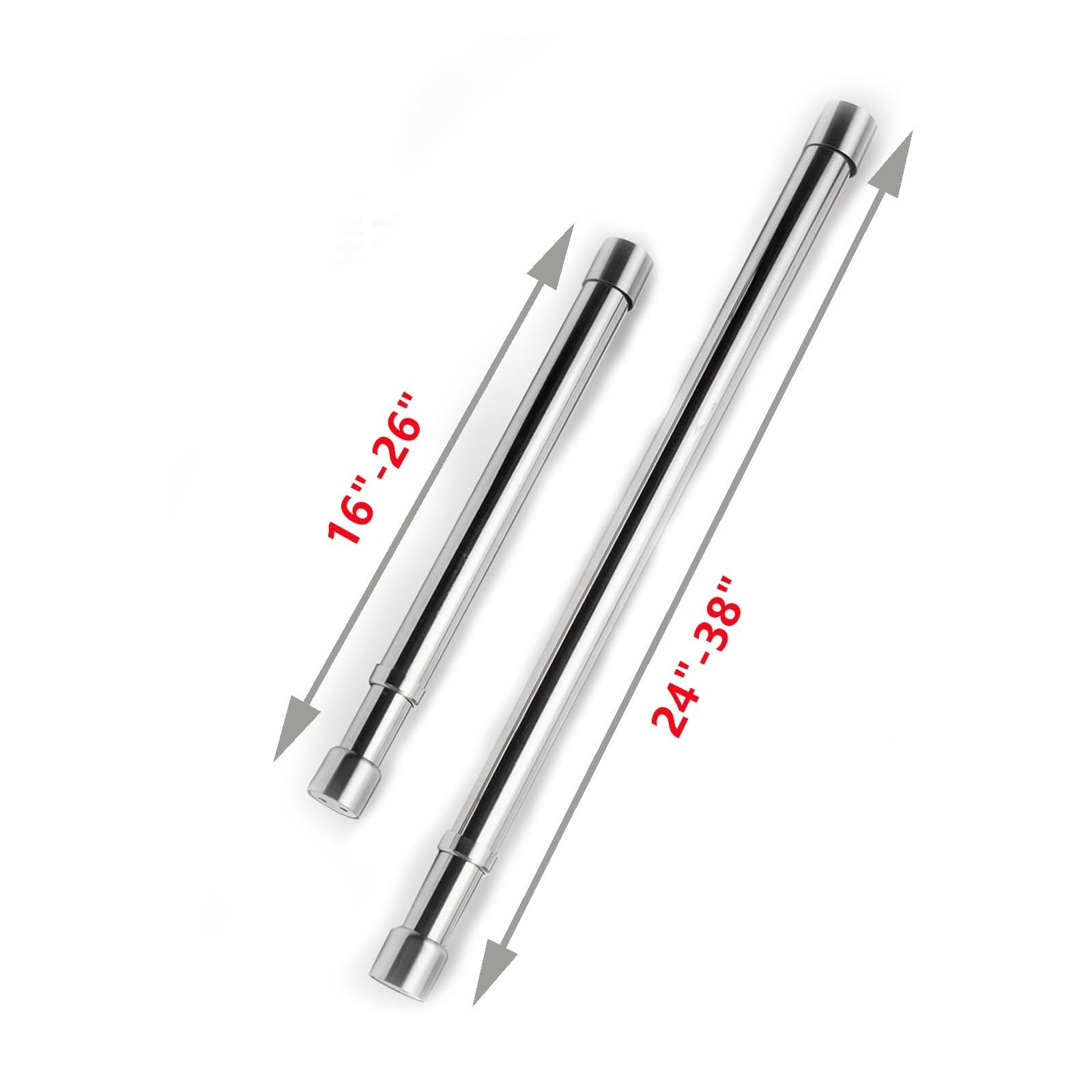 Hanging Closet Rod Heavy Duty with End Caps Adjustable Closet Rod 16-26 Inche…