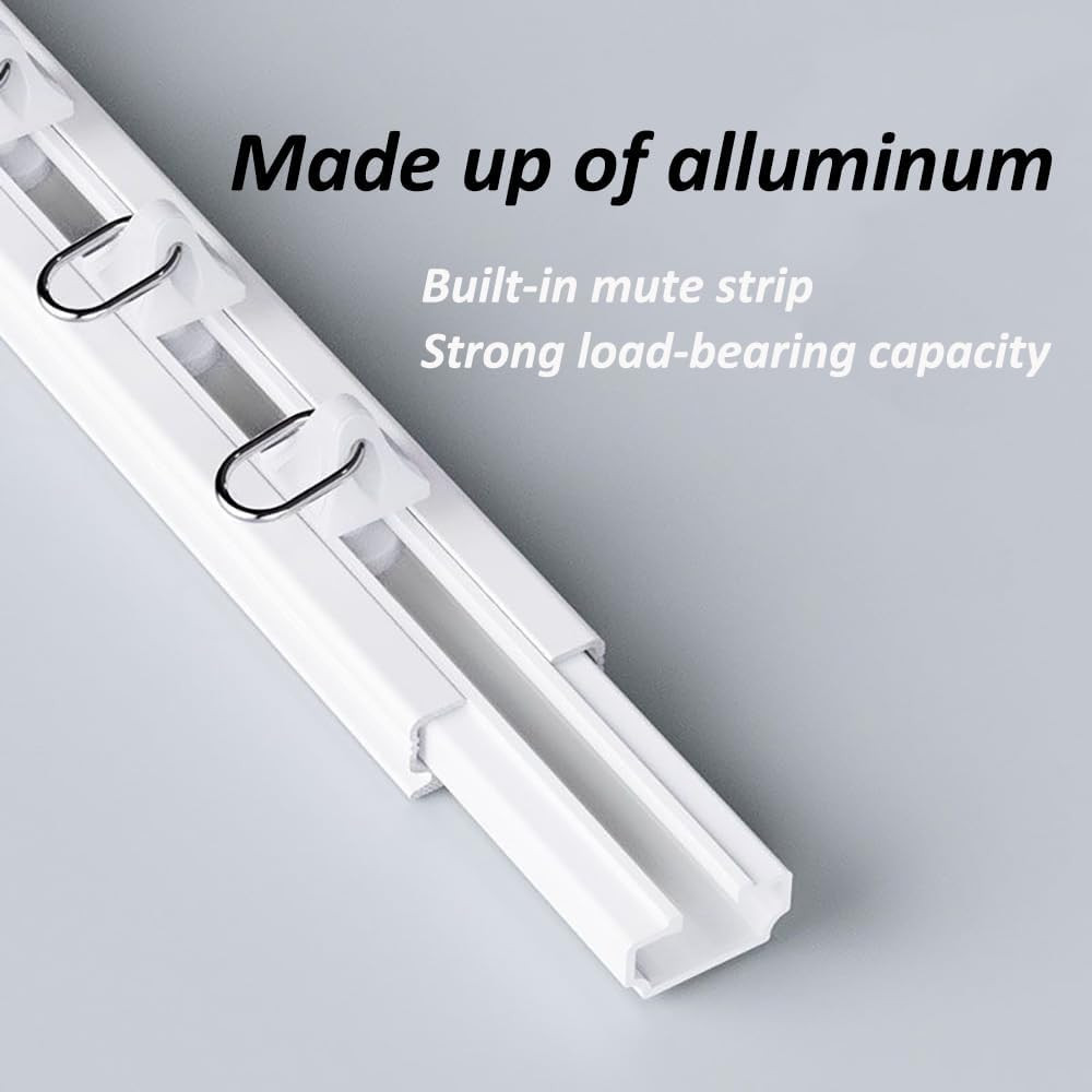 Double Curtain Track Wall Mount, Ceiling Conjoined Drop Curtain Rail, Heavy Duty